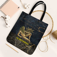 Geb Tote Bag Ancient Egyptian Cracked Earth and Wheat Illustration Egyptian Earth God - Wonder Print Shop