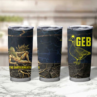 Geb Tumbler Cup Ancient Egyptian Cracked Earth and Wheat Illustration Egyptian Earth God - Wonder Print Shop
