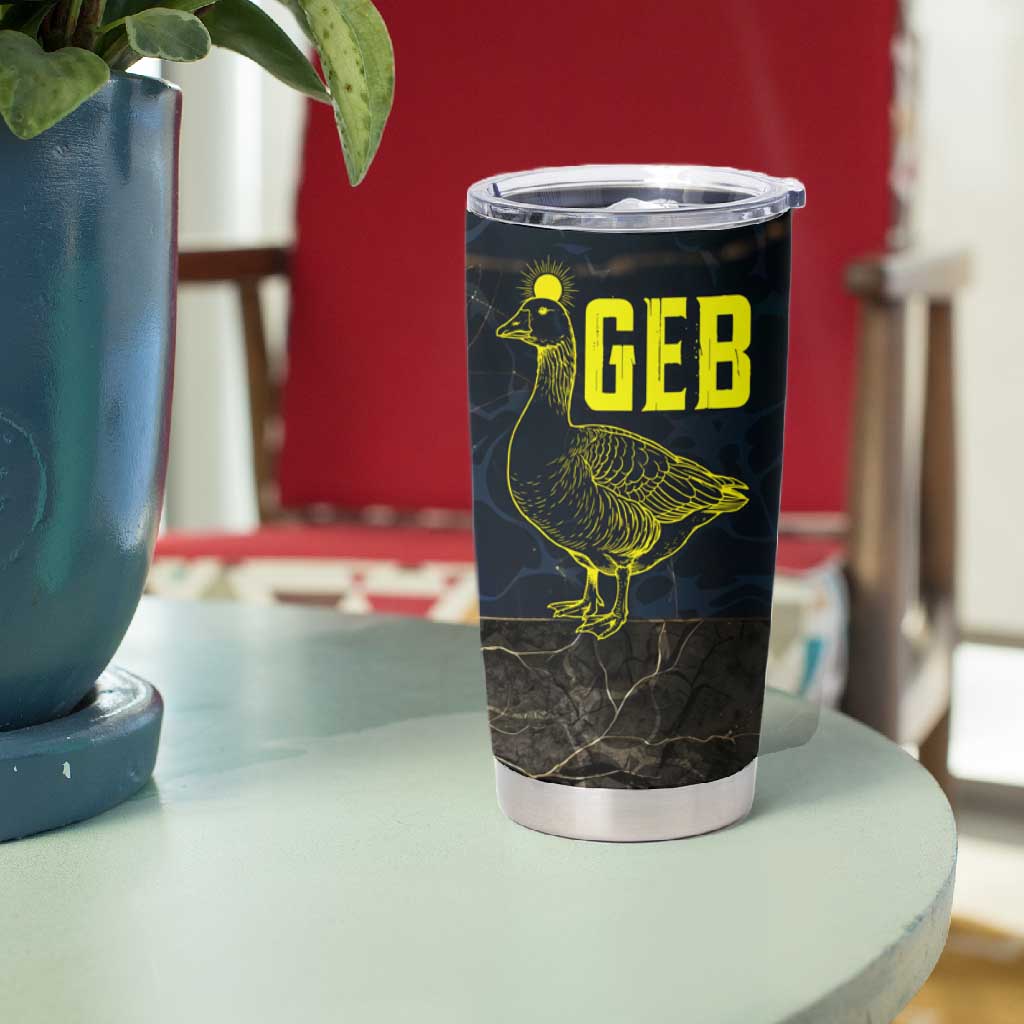 Geb Tumbler Cup Ancient Egyptian Cracked Earth and Wheat Illustration Egyptian Earth God - Wonder Print Shop