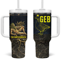 Geb Tumbler With Handle Ancient Egyptian Cracked Earth and Wheat Illustration Egyptian Earth God - Wonder Print Shop