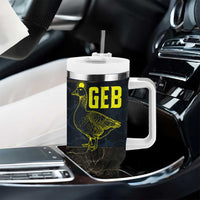 Geb Tumbler With Handle Ancient Egyptian Cracked Earth and Wheat Illustration Egyptian Earth God - Wonder Print Shop
