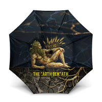 Geb Umbrella Ancient Egyptian Cracked Earth and Wheat Illustration Egyptian Earth God - Wonder Print Shop