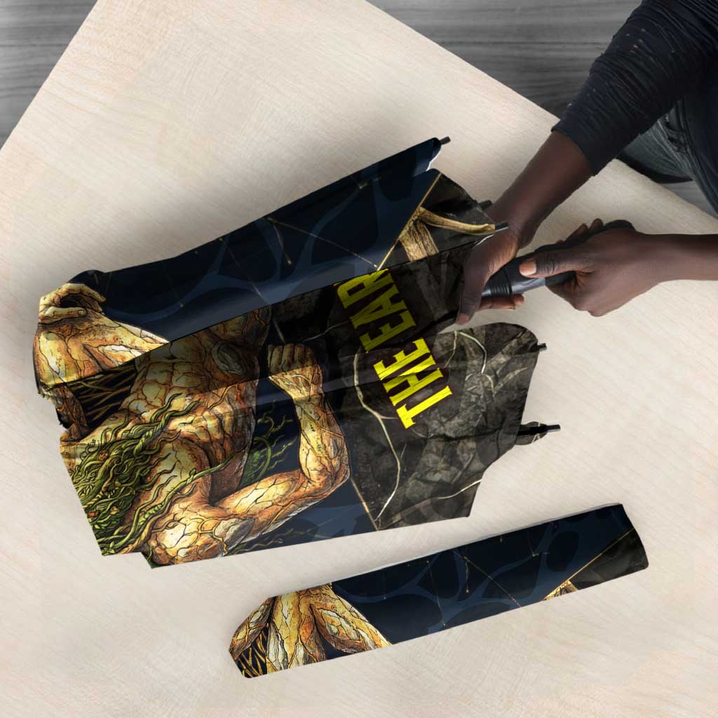 Geb Umbrella Ancient Egyptian Cracked Earth and Wheat Illustration Egyptian Earth God - Wonder Print Shop