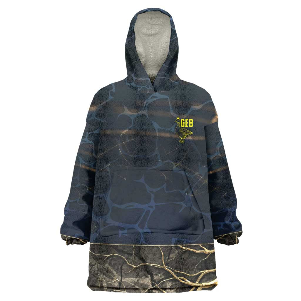 Geb Wearable Blanket Hoodie Ancient Egyptian Cracked Earth and Wheat Illustration Egyptian Earth God - Wonder Print Shop