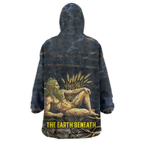 Geb Wearable Blanket Hoodie Ancient Egyptian Cracked Earth and Wheat Illustration Egyptian Earth God - Wonder Print Shop