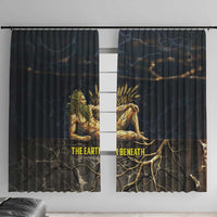 Geb Window Curtain Ancient Egyptian Cracked Earth and Wheat Illustration Egyptian Earth God - Wonder Print Shop