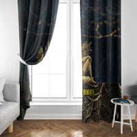Geb Window Curtain Ancient Egyptian Cracked Earth and Wheat Illustration Egyptian Earth God - Wonder Print Shop