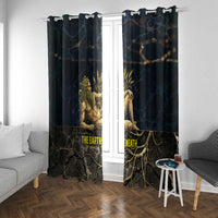 Geb Window Curtain Ancient Egyptian Cracked Earth and Wheat Illustration Egyptian Earth God - Wonder Print Shop