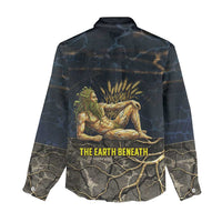 Geb Women Casual Shirt Ancient Egyptian Cracked Earth and Wheat Illustration Egyptian Earth God - Wonder Print Shop