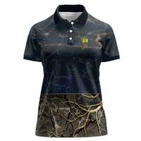 Geb Women Polo Shirt Ancient Egyptian Cracked Earth and Wheat Illustration Egyptian Earth God - Wonder Print Shop