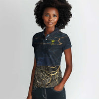 Geb Women Polo Shirt Ancient Egyptian Cracked Earth and Wheat Illustration Egyptian Earth God - Wonder Print Shop