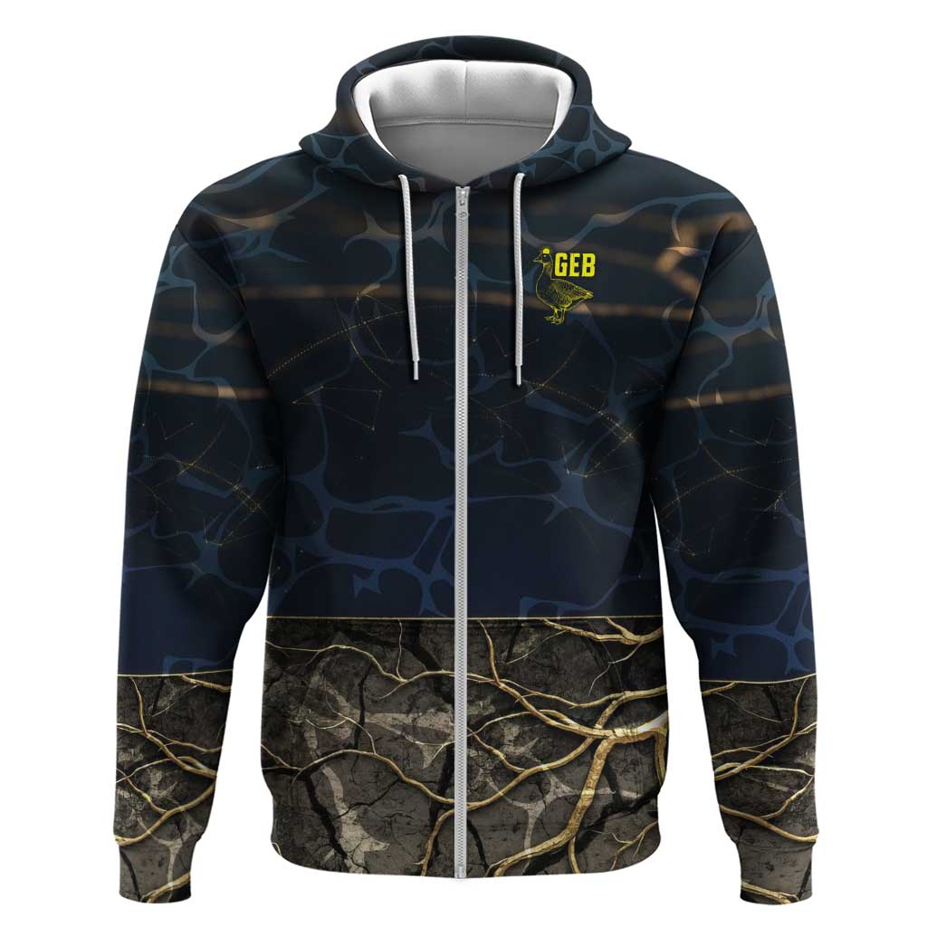 Geb Zip Hoodie Ancient Egyptian Cracked Earth and Wheat Illustration Egyptian Earth God - Wonder Print Shop