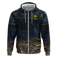 Geb Zip Hoodie Ancient Egyptian Cracked Earth and Wheat Illustration Egyptian Earth God - Wonder Print Shop