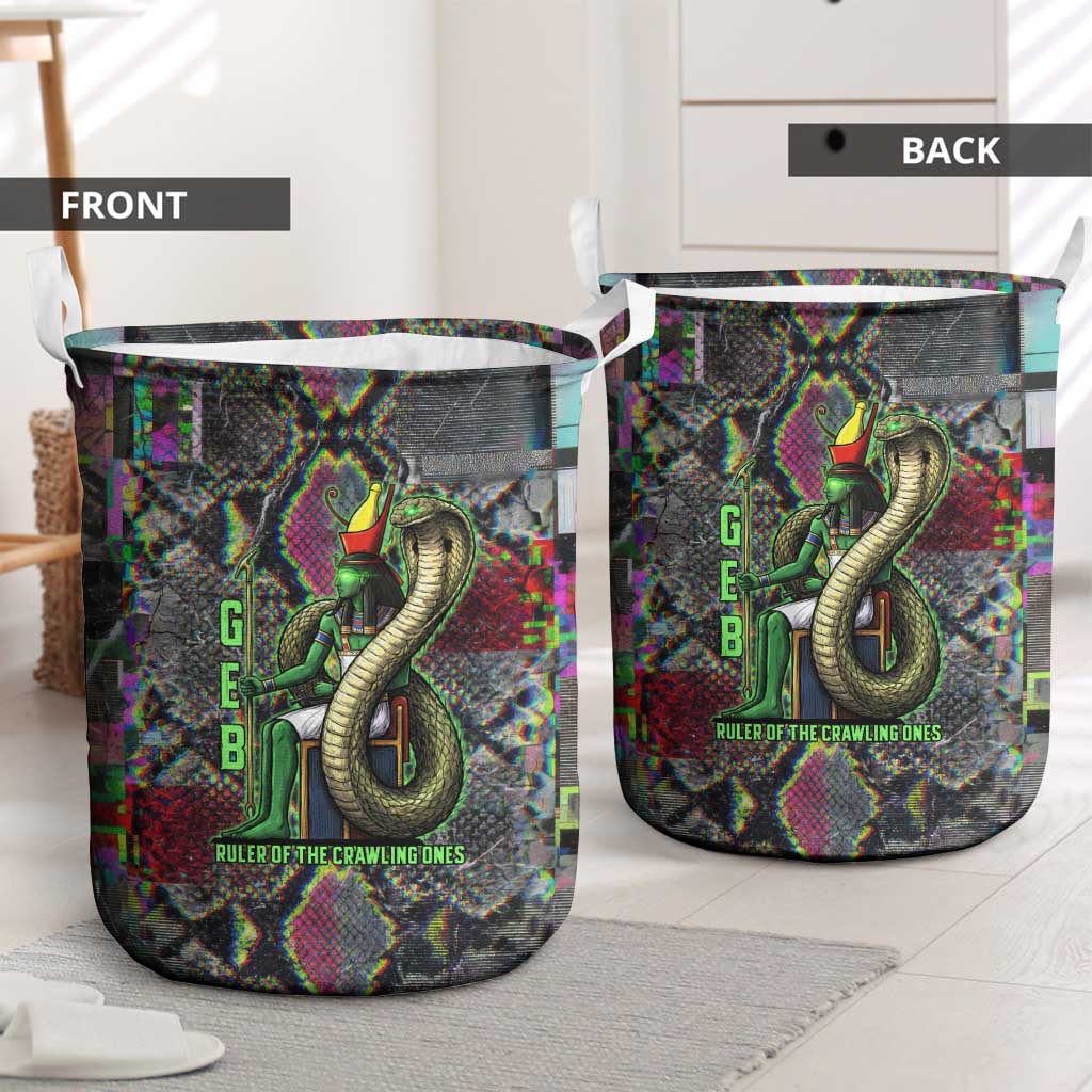 Geb Ancient Egyptian Laundry Basket with Serpent Throne and Snake Skin Texture Egyptian Earth God Tribute - Wonder Print Shop