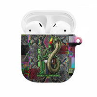 Geb Ancient Egyptian AirPods Case with Serpent Throne and Snake Skin Texture Egyptian Earth God Tribute - Wonder Print Shop