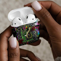 Geb Ancient Egyptian AirPods Case with Serpent Throne and Snake Skin Texture Egyptian Earth God Tribute - Wonder Print Shop