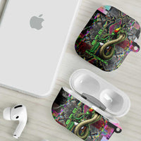 Geb Ancient Egyptian AirPods Case with Serpent Throne and Snake Skin Texture Egyptian Earth God Tribute - Wonder Print Shop