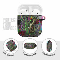 Geb Ancient Egyptian AirPods Case with Serpent Throne and Snake Skin Texture Egyptian Earth God Tribute - Wonder Print Shop
