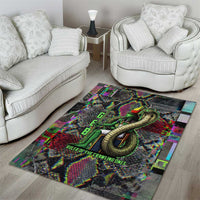 Geb Ancient Egyptian Area Rug with Serpent Throne and Snake Skin Texture Egyptian Earth God Tribute - Wonder Print Shop