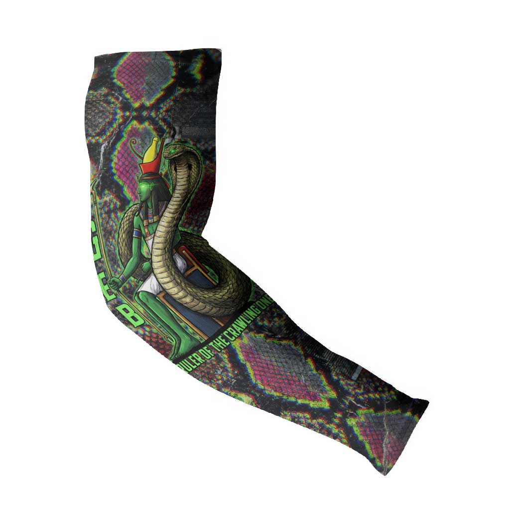 Geb Ancient Egyptian Arm Sleeves with Serpent Throne and Snake Skin Texture Egyptian Earth God Tribute - Wonder Print Shop