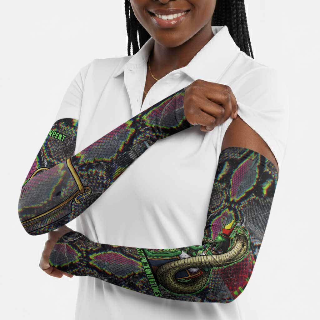Geb Ancient Egyptian Arm Sleeves with Serpent Throne and Snake Skin Texture Egyptian Earth God Tribute - Wonder Print Shop