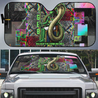 Geb Ancient Egyptian Auto Sun Shade with Serpent Throne and Snake Skin Texture Egyptian Earth God Tribute - Wonder Print Shop