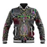 Geb Ancient Egyptian Baseball Jacket with Serpent Throne and Snake Skin Texture Egyptian Earth God Tribute - Wonder Print Shop