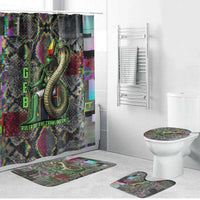 Geb Ancient Egyptian Bathroom Set with Serpent Throne and Snake Skin Texture Egyptian Earth God Tribute - Wonder Print Shop