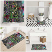 Geb Ancient Egyptian Bathroom Set with Serpent Throne and Snake Skin Texture Egyptian Earth God Tribute - Wonder Print Shop