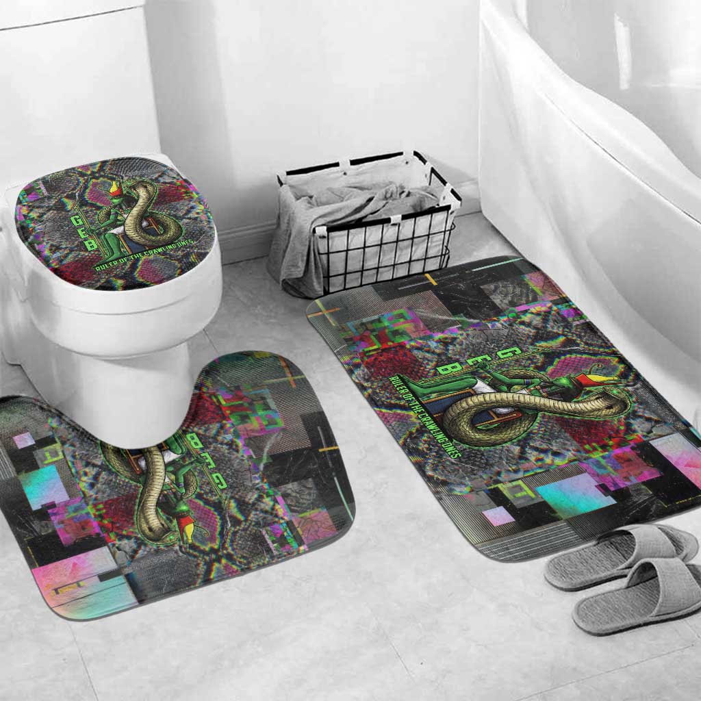 Geb Ancient Egyptian Bathroom Set with Serpent Throne and Snake Skin Texture Egyptian Earth God Tribute - Wonder Print Shop