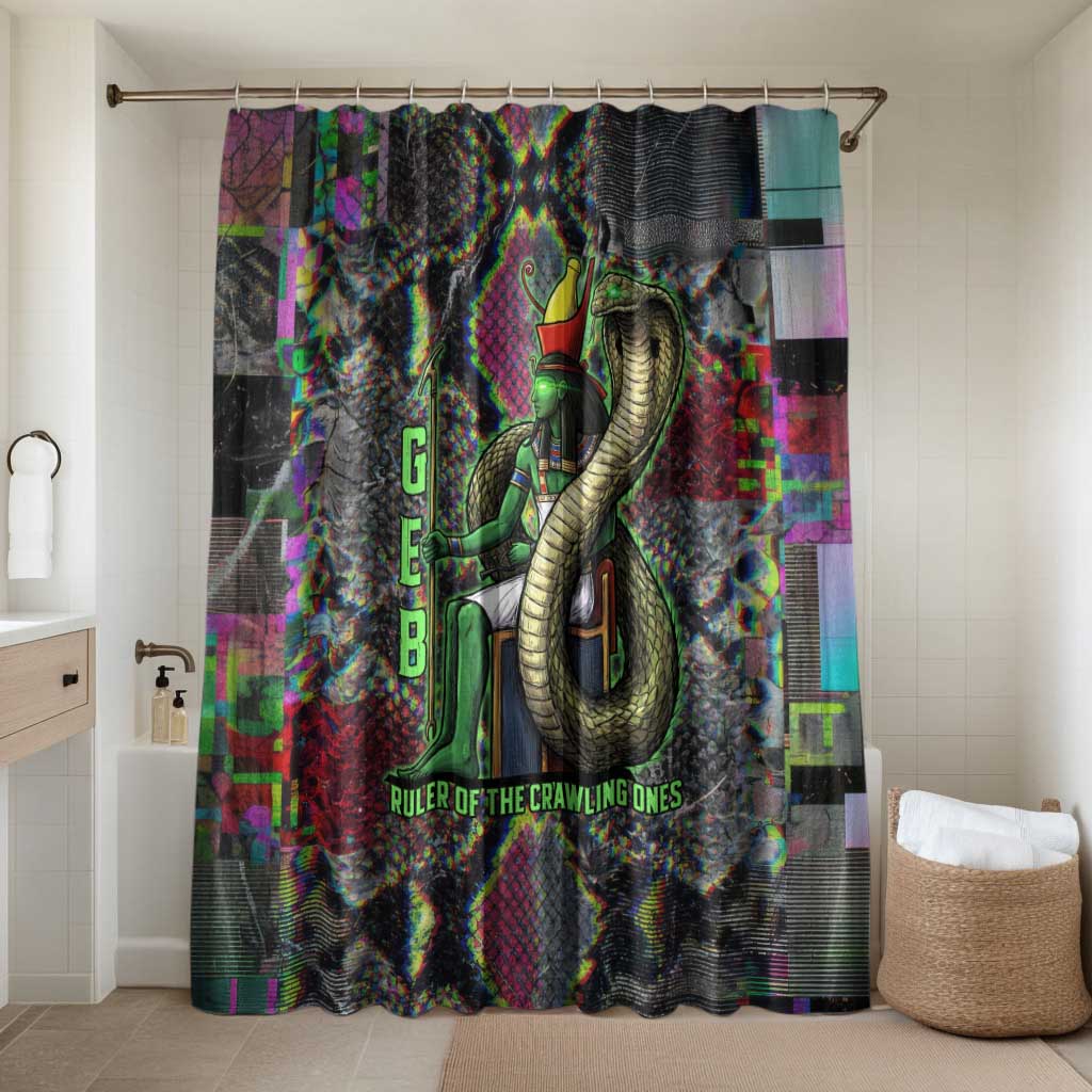 Geb Ancient Egyptian Bathroom Set with Serpent Throne and Snake Skin Texture Egyptian Earth God Tribute - Wonder Print Shop