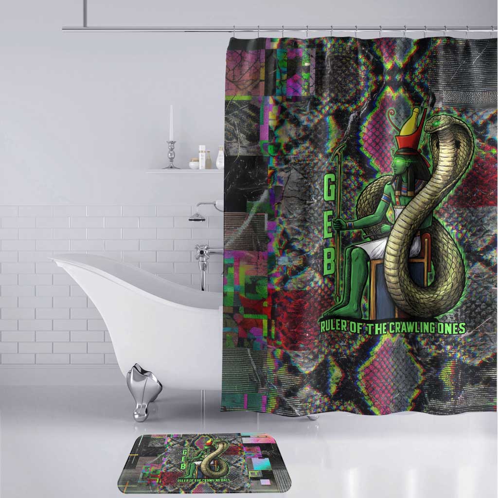 Geb Ancient Egyptian Bathroom Set with Serpent Throne and Snake Skin Texture Egyptian Earth God Tribute - Wonder Print Shop