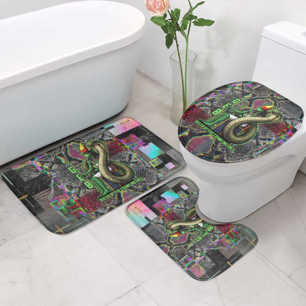 Geb Ancient Egyptian Bathroom Set with Serpent Throne and Snake Skin Texture Egyptian Earth God Tribute - Wonder Print Shop