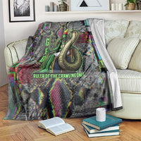 Geb Ancient Egyptian Blanket with Serpent Throne and Snake Skin Texture Egyptian Earth God Tribute - Wonder Print Shop
