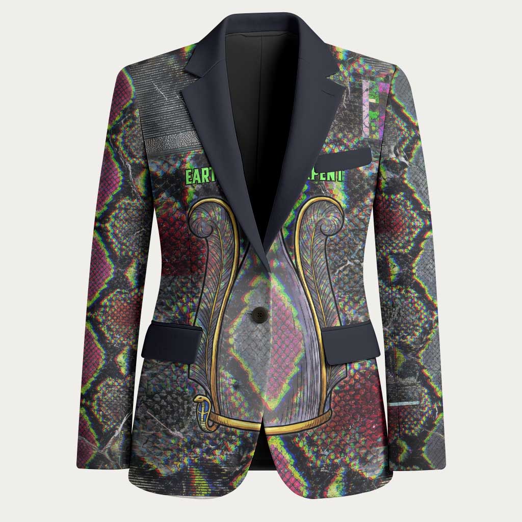 Geb Ancient Egyptian Blazer with Serpent Throne and Snake Skin Texture Egyptian Earth God Tribute - Wonder Print Shop