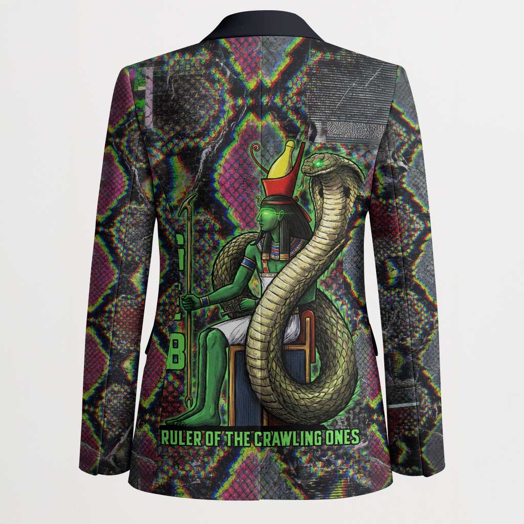 Geb Ancient Egyptian Blazer with Serpent Throne and Snake Skin Texture Egyptian Earth God Tribute - Wonder Print Shop