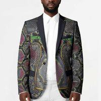 Geb Ancient Egyptian Blazer with Serpent Throne and Snake Skin Texture Egyptian Earth God Tribute - Wonder Print Shop