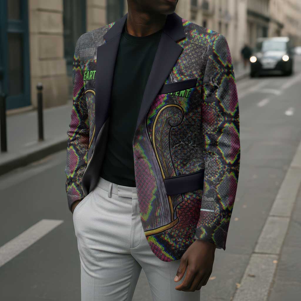 Geb Ancient Egyptian Blazer with Serpent Throne and Snake Skin Texture Egyptian Earth God Tribute - Wonder Print Shop