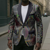 Geb Ancient Egyptian Blazer with Serpent Throne and Snake Skin Texture Egyptian Earth God Tribute - Wonder Print Shop