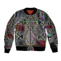 Geb Ancient Egyptian Bomber Jacket with Serpent Throne and Snake Skin Texture Egyptian Earth God Tribute - Wonder Print Shop