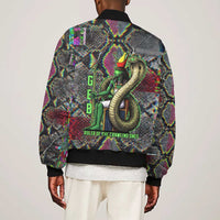 Geb Ancient Egyptian Bomber Jacket with Serpent Throne and Snake Skin Texture Egyptian Earth God Tribute - Wonder Print Shop