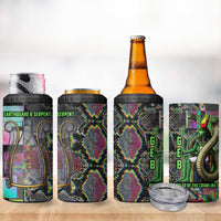 Geb Ancient Egyptian 4 in 1 Can Cooler Tumbler with Serpent Throne and Snake Skin Texture Egyptian Earth God Tribute - Wonder Print Shop