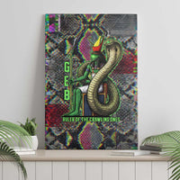 Geb Ancient Egyptian Canvas Wall Art with Serpent Throne and Snake Skin Texture Egyptian Earth God Tribute - Wonder Print Shop
