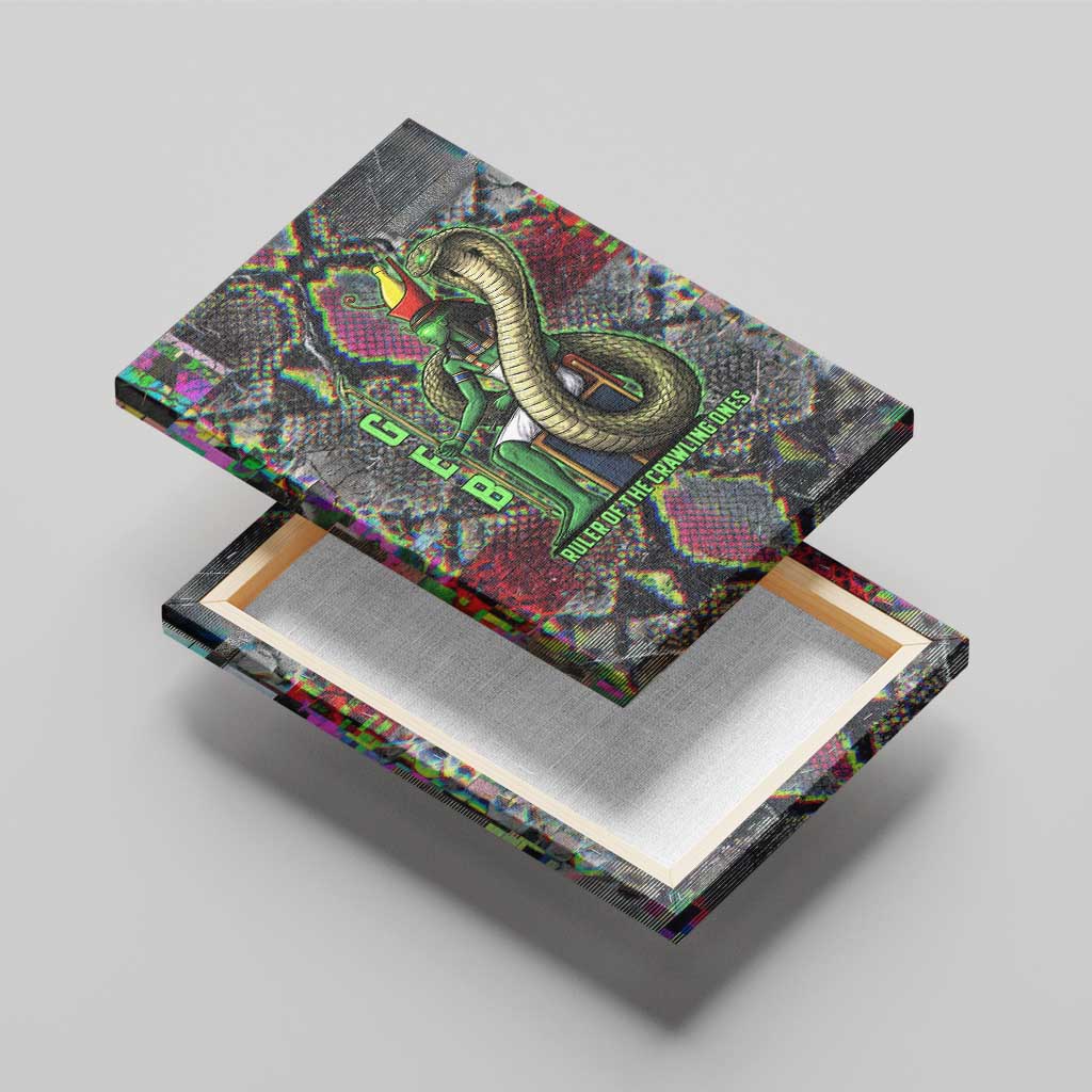 Geb Ancient Egyptian Canvas Wall Art with Serpent Throne and Snake Skin Texture Egyptian Earth God Tribute - Wonder Print Shop