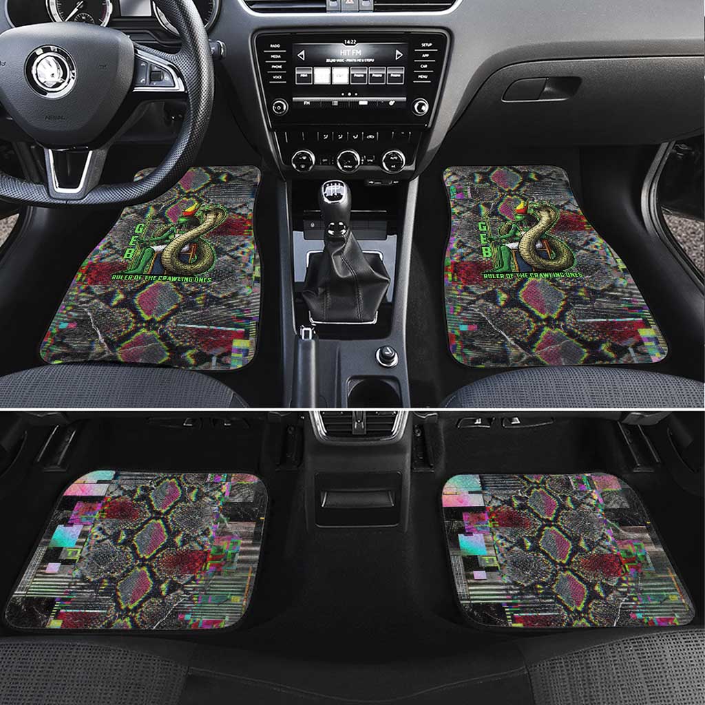 Geb Ancient Egyptian Car Mats with Serpent Throne and Snake Skin Texture Egyptian Earth God Tribute - Wonder Print Shop