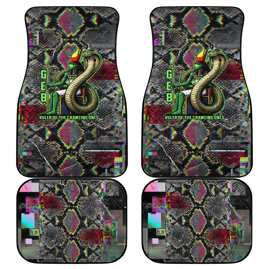 Geb Ancient Egyptian Car Mats with Serpent Throne and Snake Skin Texture Egyptian Earth God Tribute - Wonder Print Shop