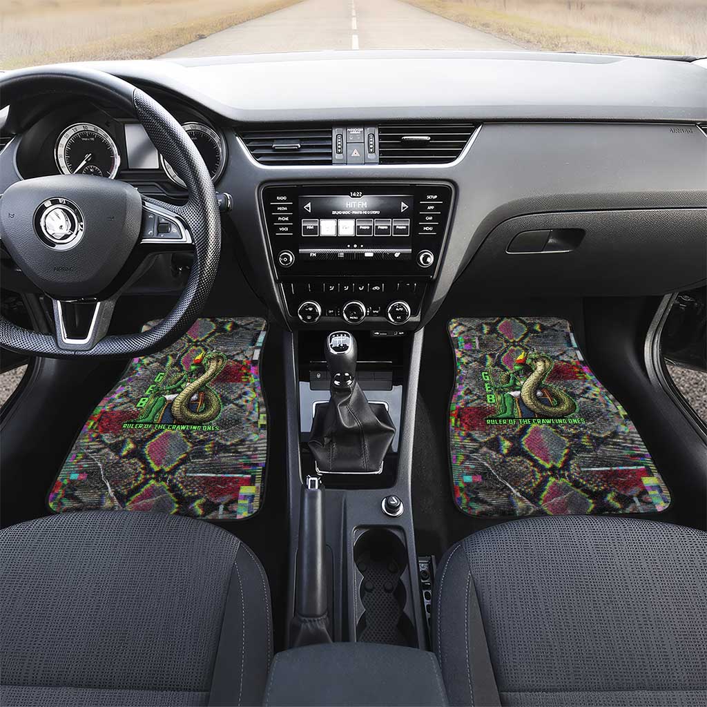 Geb Ancient Egyptian Car Mats with Serpent Throne and Snake Skin Texture Egyptian Earth God Tribute - Wonder Print Shop