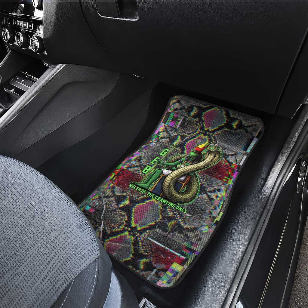 Geb Ancient Egyptian Car Mats with Serpent Throne and Snake Skin Texture Egyptian Earth God Tribute - Wonder Print Shop