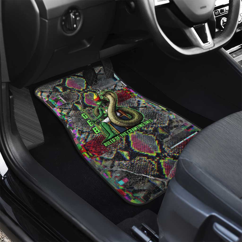 Geb Ancient Egyptian Car Mats with Serpent Throne and Snake Skin Texture Egyptian Earth God Tribute - Wonder Print Shop