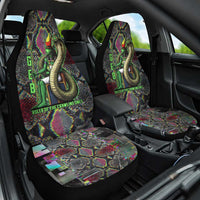 Geb Ancient Egyptian Car Seat Cover with Serpent Throne and Snake Skin Texture Egyptian Earth God Tribute - Wonder Print Shop